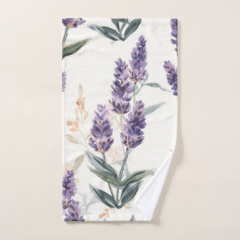 Lavendelzweige Wasserfarben Botanik Lila Blumen Handtuch