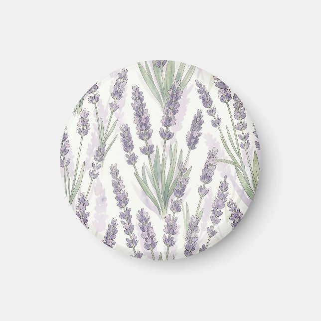 Lavendelzweige Wasserfarben Botanisches Muster Magnet (Vorne)
