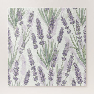 Lavendelzweige Wasserfarben Botanisches Muster Puzzle