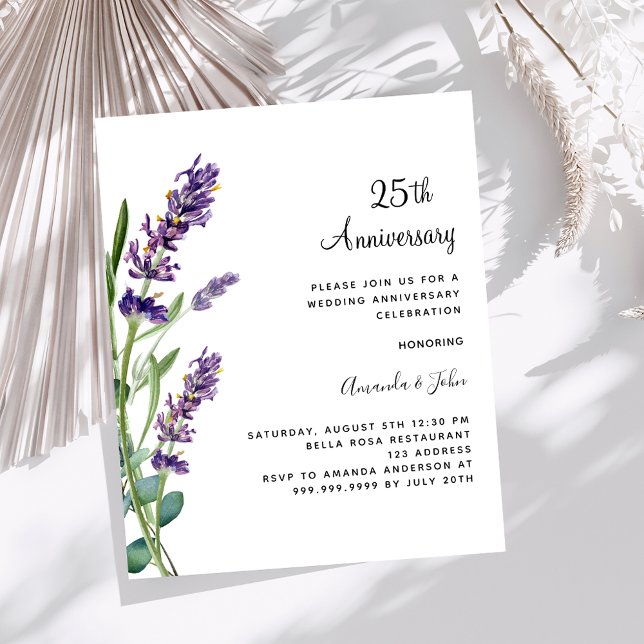 Lavender 25. Hochzeitstag Einladung (Von Creator hochgeladen)