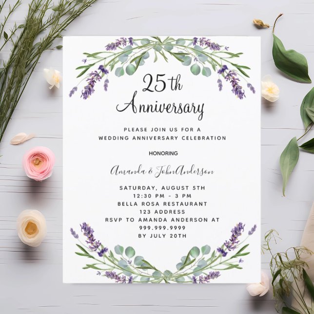 Lavender 25. Hochzeitstag Einladung (Von Creator hochgeladen)