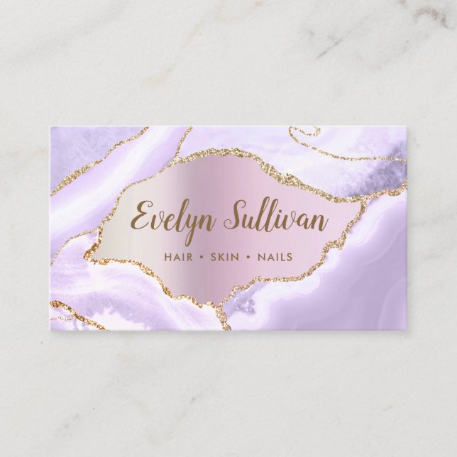 Lavender Agate Imitats Pearlescent Fox Visitenkart Visitenkarte (Vorderseite)