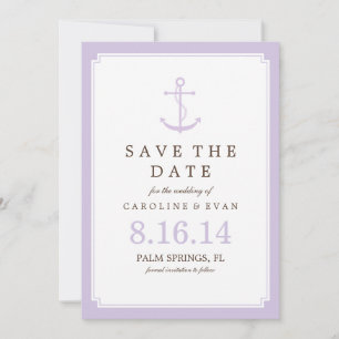 Lavender Anchor Hochzeit Speichern Sie das Datum Save The Date