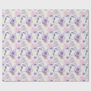 Lavender and Blush Pastel Botanical Floral Pattern Geschenkpapier