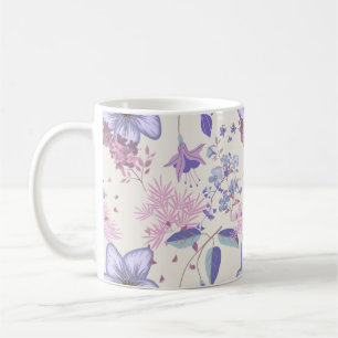 Lavender and Blush Pastel Botanical Floral Pattern Kaffeetasse
