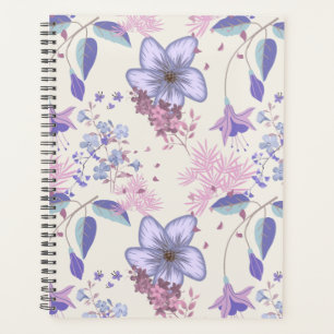 Lavender and Blush Pastel Botanical Floral Pattern Planer