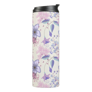 Lavender and Blush Pastel Botanical Floral Pattern Thermosbecher
