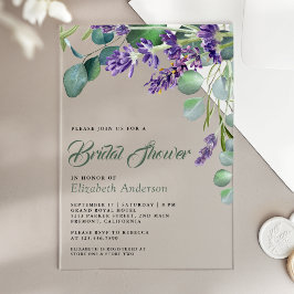 Lavender and Eucalyptus White Marble Bridal Shower Acryleinladungen