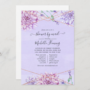 Lavender and Gold Geometric Baby Shower by Mail Einladung