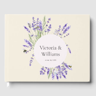 Lavender and Ivory Regency Round Frame Guest Book Gästebuch