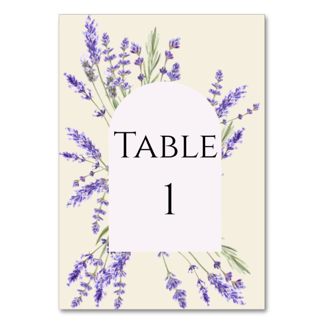 Lavender and Ivory Regency Table Number Tischnummer (Vorderseite)