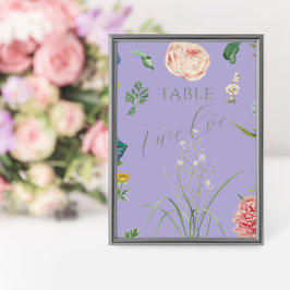 Lavender and Sage Green Outdoor Garden Wedding Tischnummer
