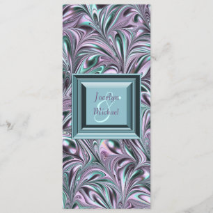 Lavender Aquamarin Blue Wedding Programm