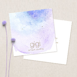 Lavender Aquarellfarbenstecker Earring Display Hol Quadratische Visitenkarte