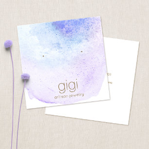 Lavender Aquarellfarbenstecker Earring Display Hol Quadratische Visitenkarte