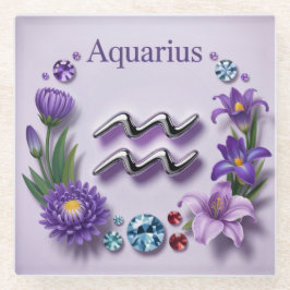 Lavender Aquarius Glyph Glass Untersetzer