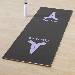 Lavender auf Black Namaste Mudra Hands Yogamatte
