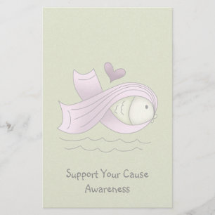 Lavender Awareness Ribbon Fish Stationierung Briefpapier