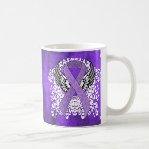 Lavender Awareness Ribbon mit Flügeln Tasse