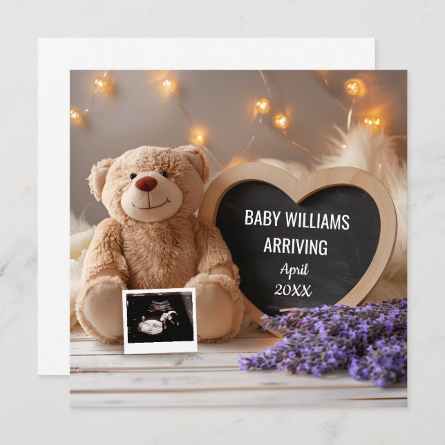 Lavender Baby Announction Social Media Einladung (Vorne/Hinten)