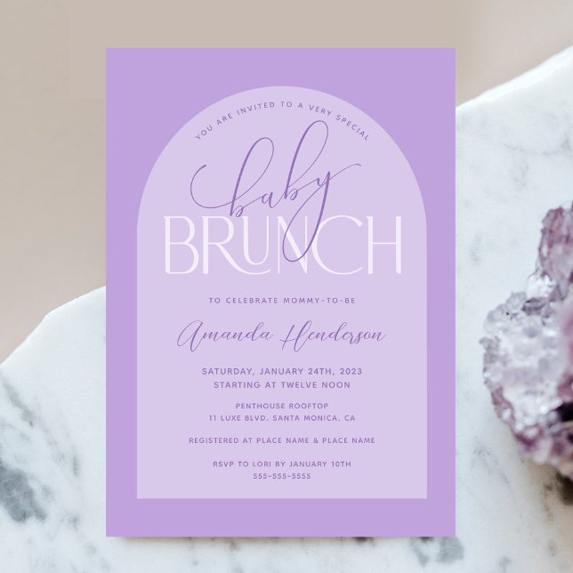 Lavender Baby Brunch Kinderdusche Einladung (Von Creator hochgeladen)