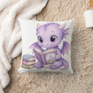 Lavender-Baby-Drache-Lesebuch-Geschichtenbuch Kissen