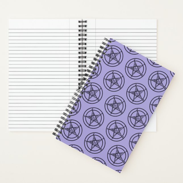 Lavender Baphomet Pentagram Satan Spiral Notizbuch (Innen)