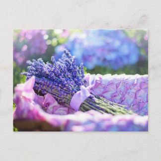 Lavender Basket Lila Frühjahrs-Wiese Postkarte