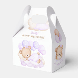 Lavender Bear Girl Baby Duschbox Geschenkschachtel