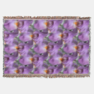 Lavender Bearded Iris Blume Nattern Muster Decke