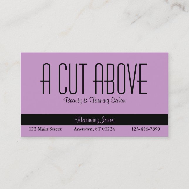 Lavender Beauty Salon Business Card Visitenkarte (Vorderseite)