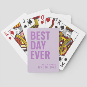 Lavender Best Day Ever Wedding Cards Spielkarten