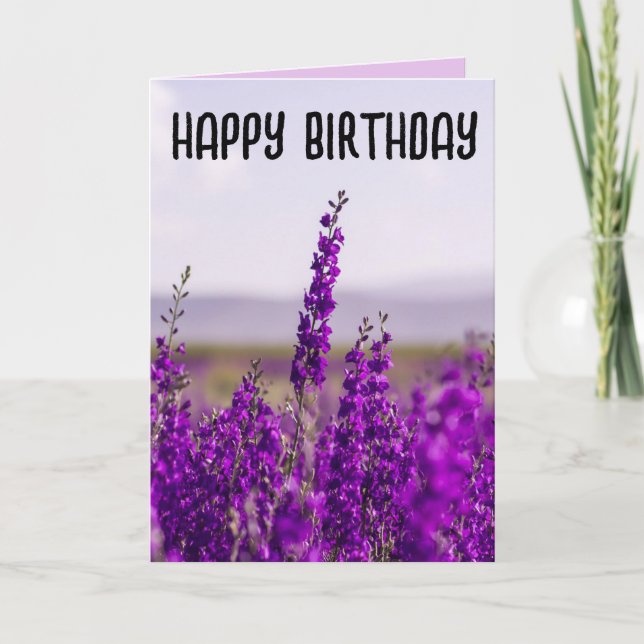 LAVENDER BIRTHDAY GREETING CARDS KARTE (Vorderseite)