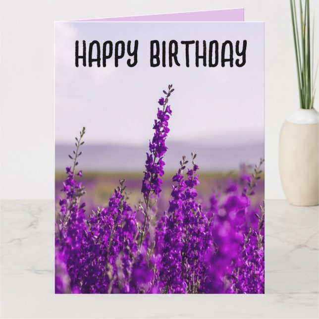 LAVENDER BIRTHDAY GREETING CARDS KARTE (Vorderseite)