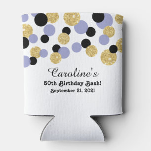 Lavender, Black and Gold Glitzer Confetti   50. Dosenkühler