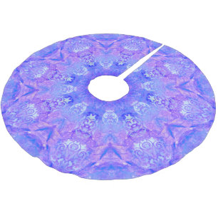 Lavender Blau- und Schneemuster Polyester Weihnachtsbaumdecke