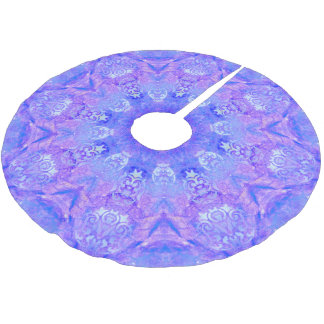 Lavender Blau- und Schneemuster Polyester Weihnachtsbaumdecke