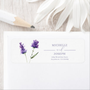 Lavender Bliss Elegante Wasserfarben-Rücksendeadre