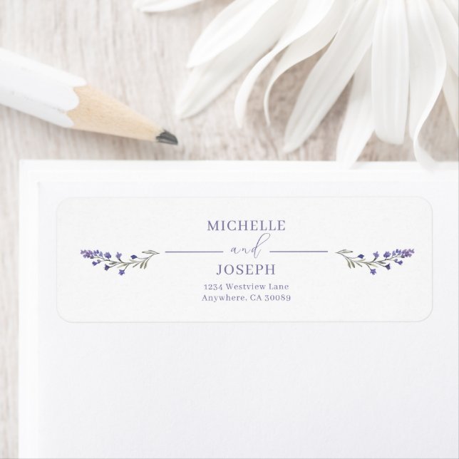 Lavender Bliss Elegante Wasserfarben-Rücksendeadre (Insitu)