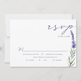 Lavender Bliss Elegante Watercolor Wedding RSVP Einladung