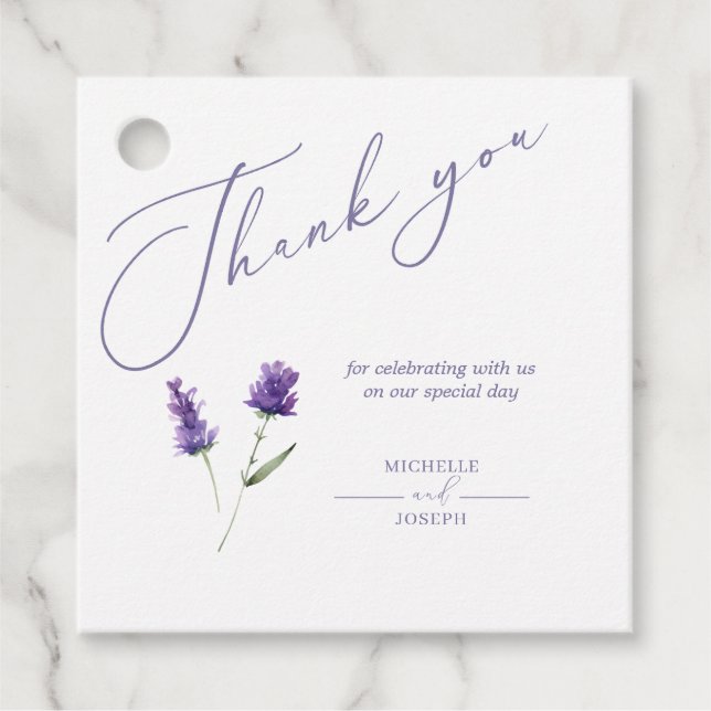 Lavender Bliss Elegantes Wasser Geschenkanhänger (Vorderseite)