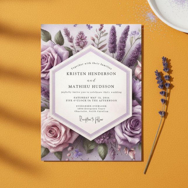 Lavender Bloom Ethereal Wedding Einladung (Von Creator hochgeladen)