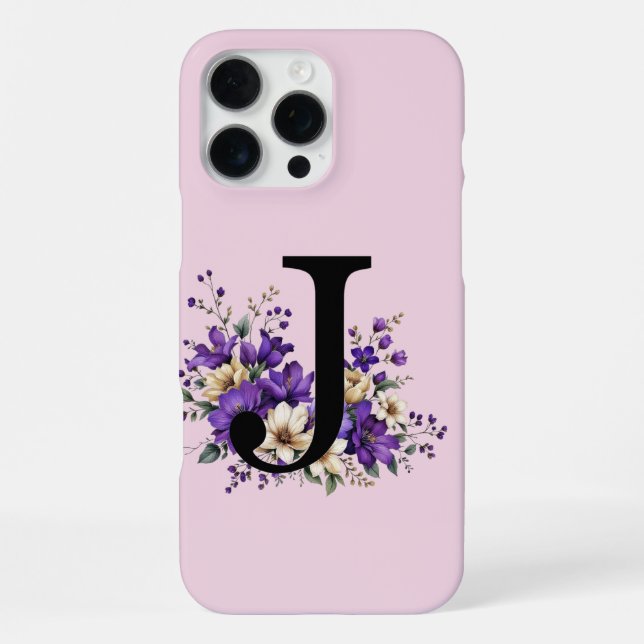 Lavender Bloom: Mit Monogramm erste "J" iPhone Hülle (Rückseite)