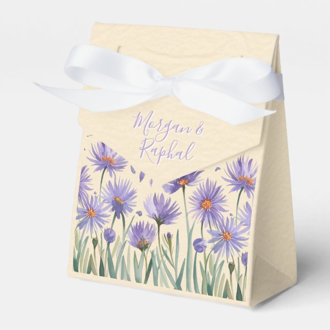 Lavender Bloom Wasserfarbe Wildblume Hochzeit Geschenkschachtel (Vorderseite)