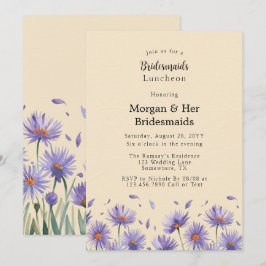 Lavender Bloom Wildblumen Bridesmaids Luncheon Einladung