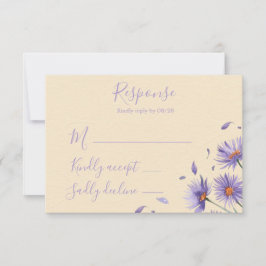 Lavender Bloom Wildblumen Hochzeit RSVP Karte