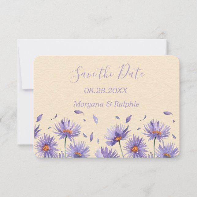 Lavender Bloom Wildblumen Hochzeit Save The Date (Vorderseite)