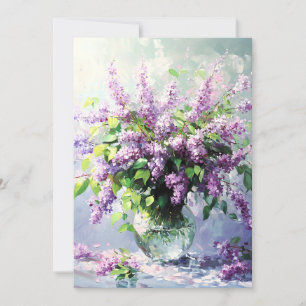 Lavender Blooming Lilac Bouquet Feiertagskarte