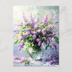 Lavender Blooming Lilac Bouquet Feiertagspostkarte