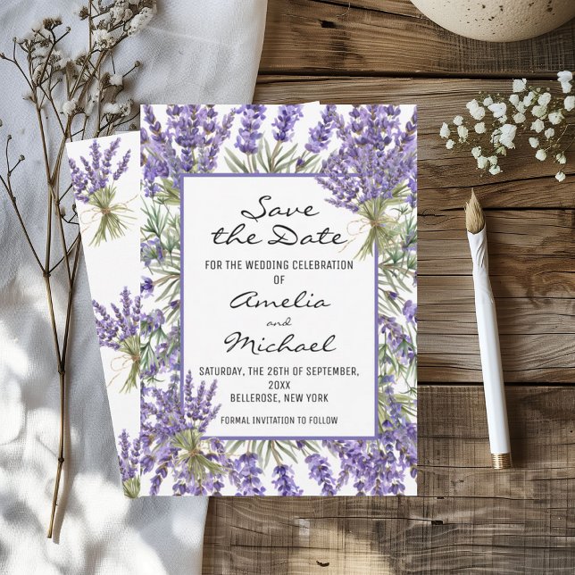 Lavender Blossom Garden Wedding Save The Date (Von Creator hochgeladen)